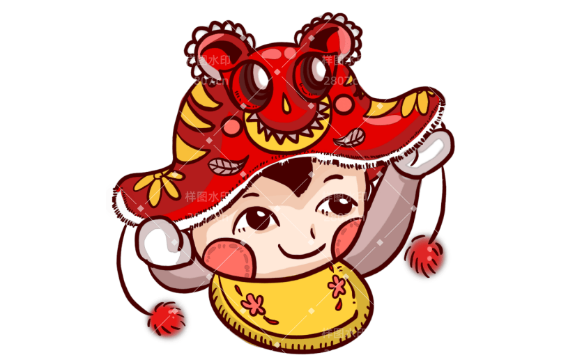 春节中国风福娃元素主题-舞狮