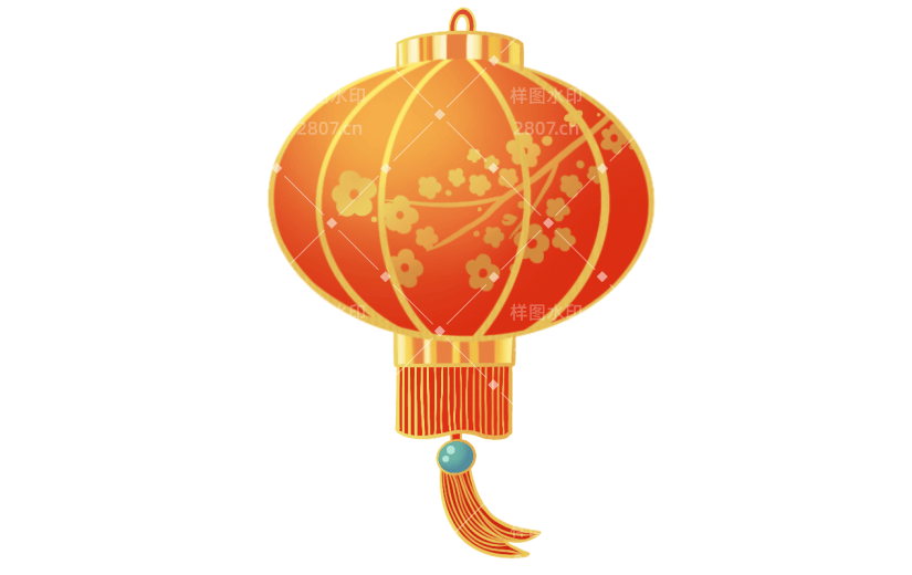 国潮风灯笼贴纸-灯笼