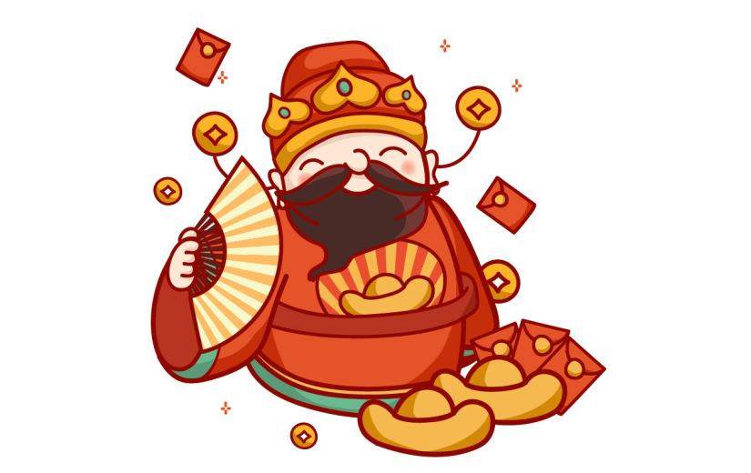 春节财神到贴纸