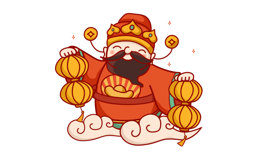 春节财神到贴纸
