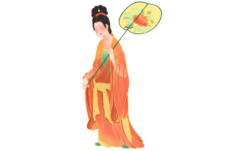 高质量人物插画-国潮细线白描