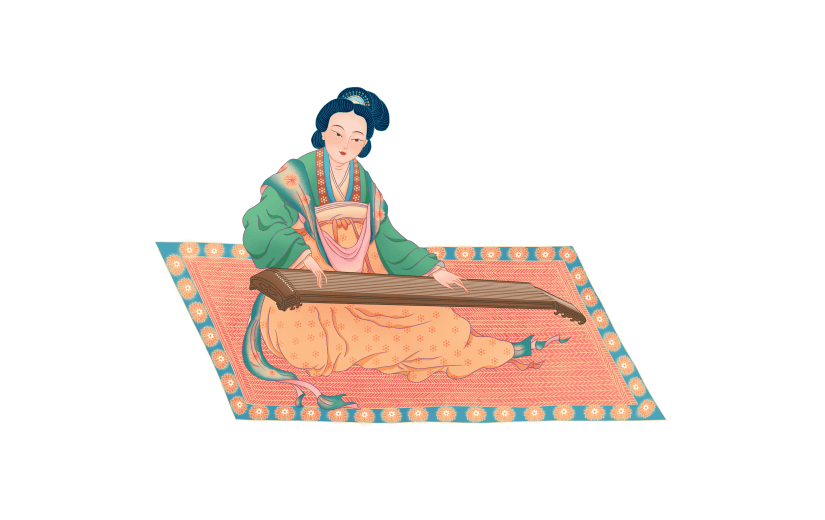 高质量插画-国潮细线白描