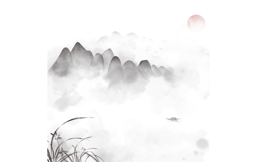 国风山水植物套系贴纸
