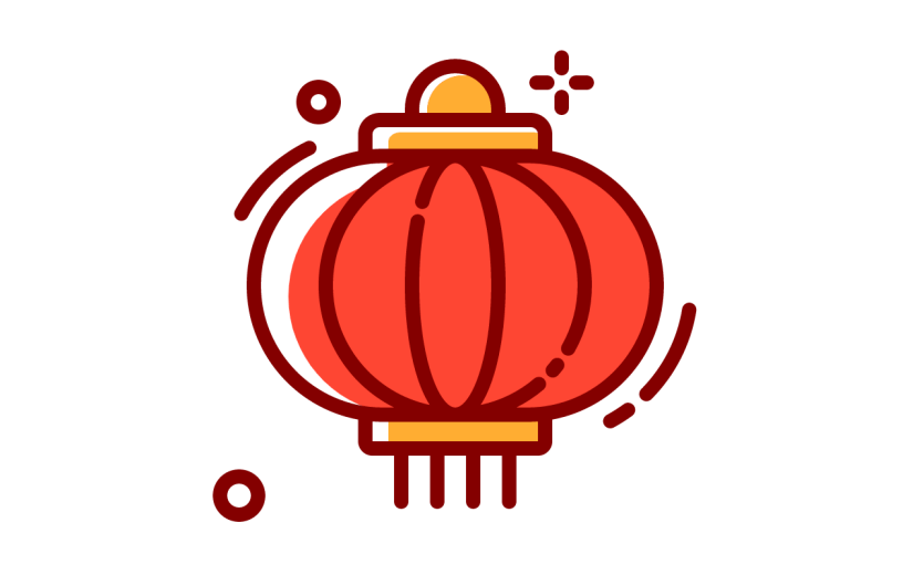 中国风春节图标装饰贴纸-灯笼
