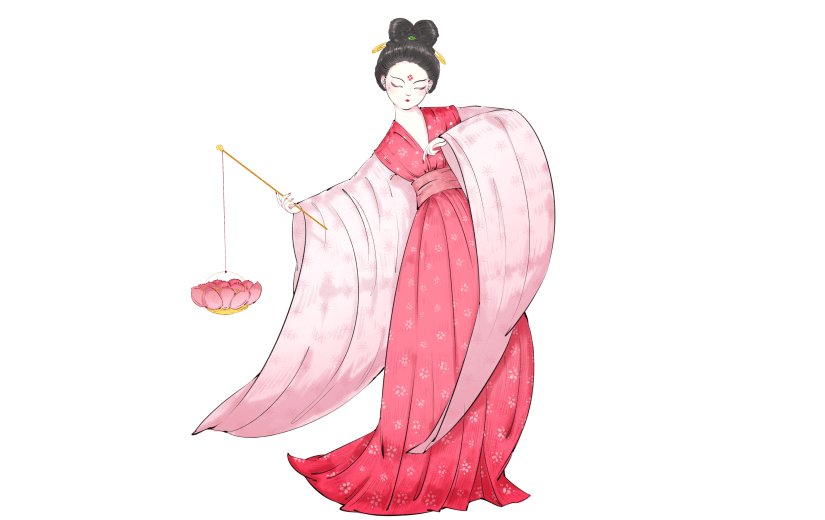 高质量人物插画–仕女图