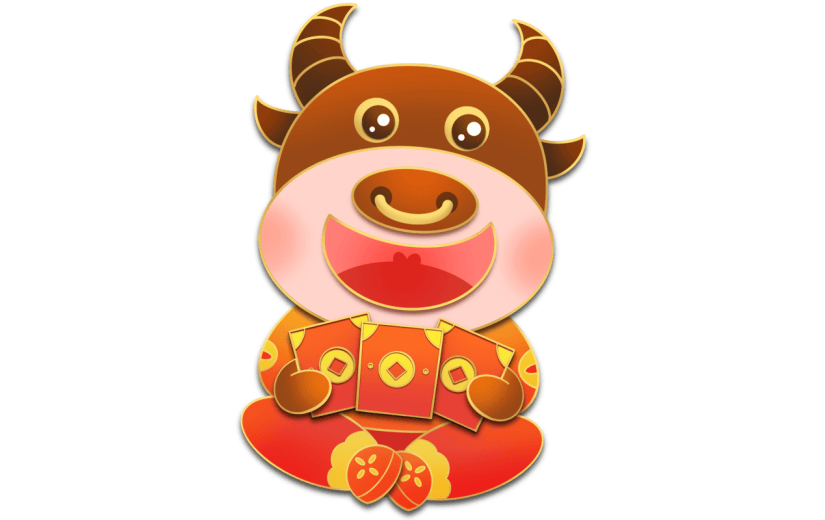 春节折纸风组合大尺寸贴纸