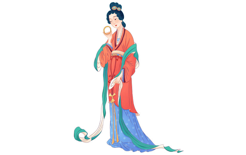 高质量插画-国潮细线白描