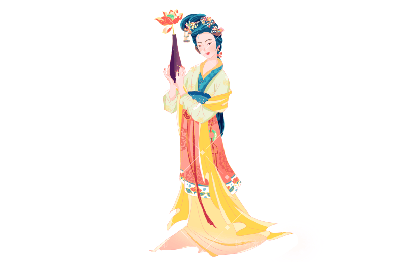 国潮细线白描文创产品素材