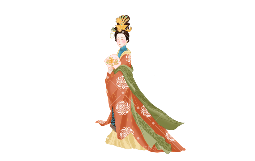 国潮细线白描文创产品素材