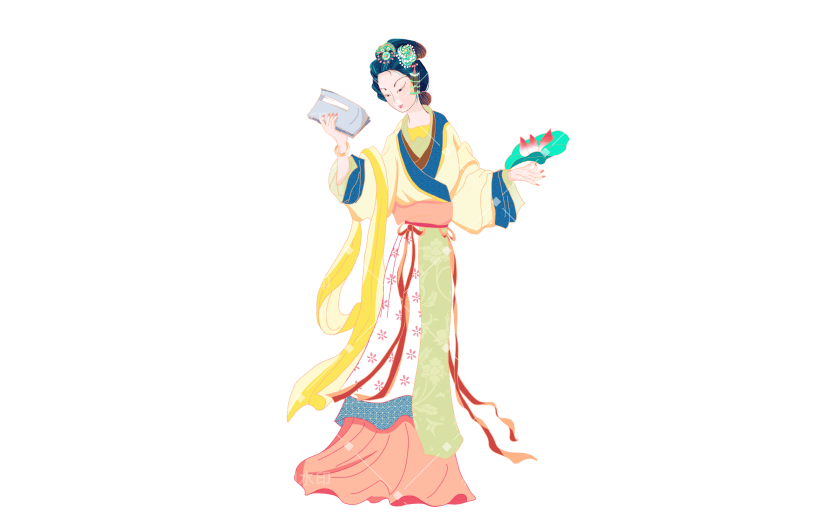 国潮细线白描文创产品素材