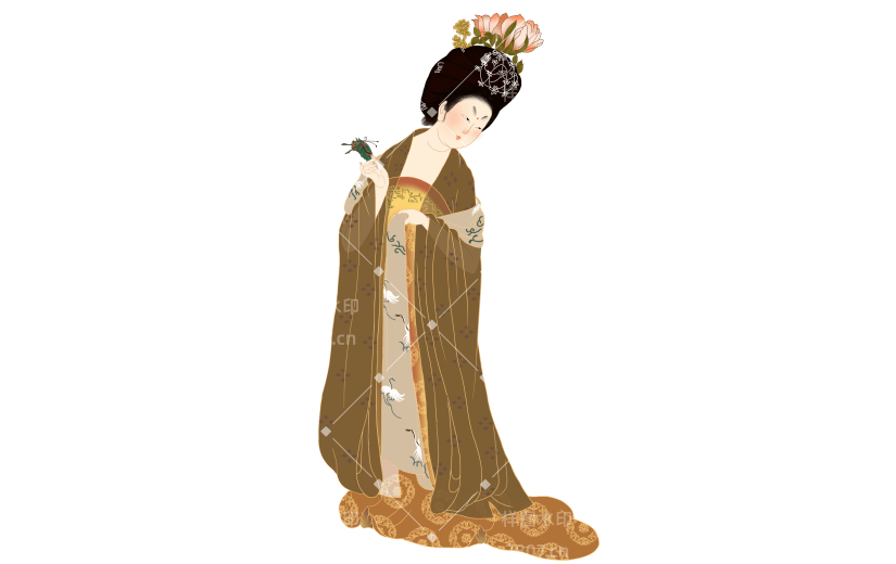 高质量插画-国潮细线白描