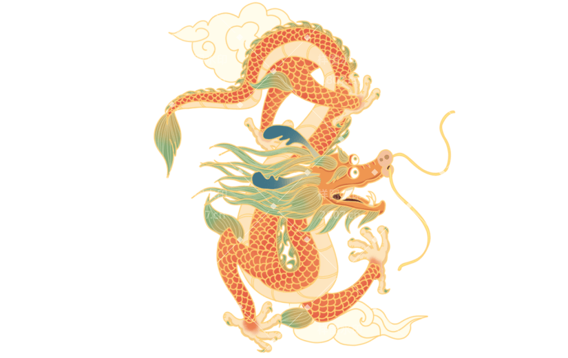 中国风龙凤贴纸