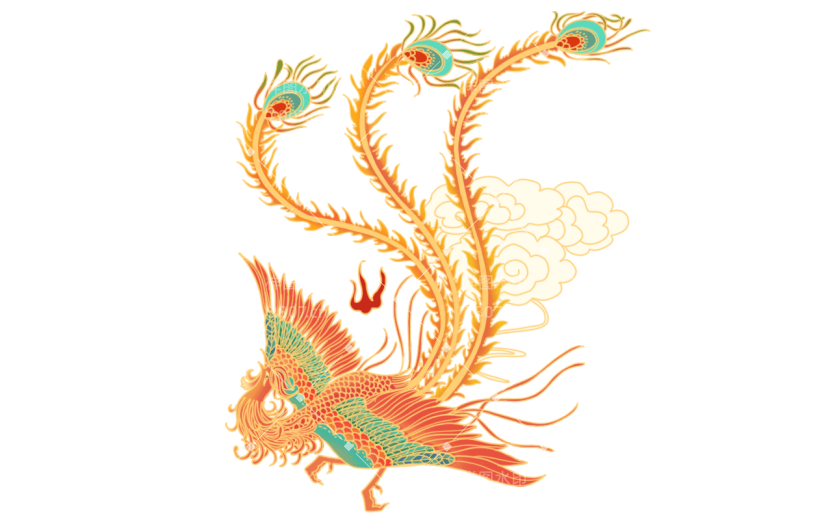 中国风龙凤贴纸