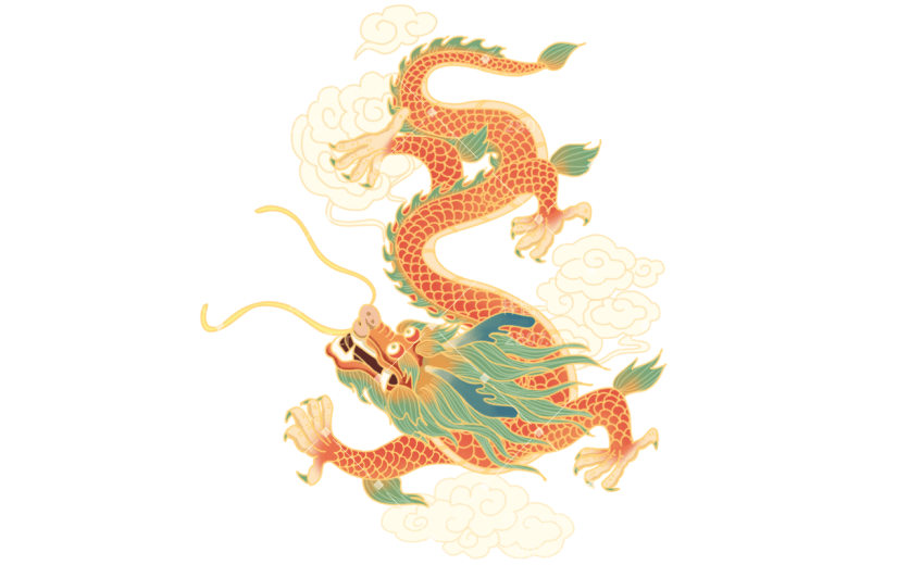 中国风龙凤贴纸