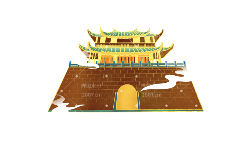 城门建筑贴纸