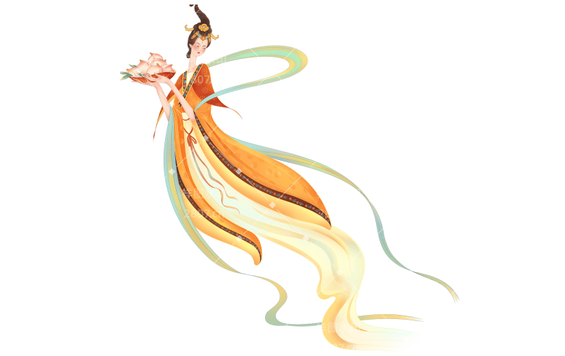 牛年春节祥瑞中国风美女人物插画