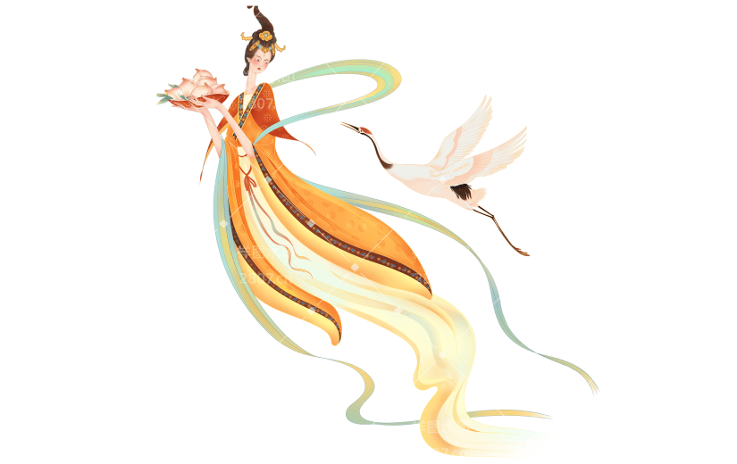牛年春节祥瑞中国风美女人物插画