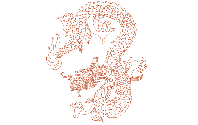 剪纸风龙凤主题元素