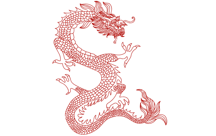 剪纸风龙凤主题元素