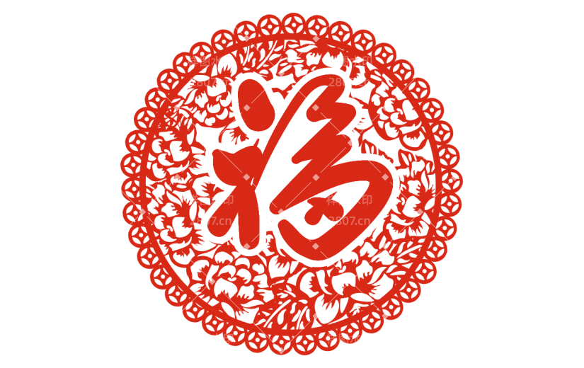春节剪纸风贴纸2