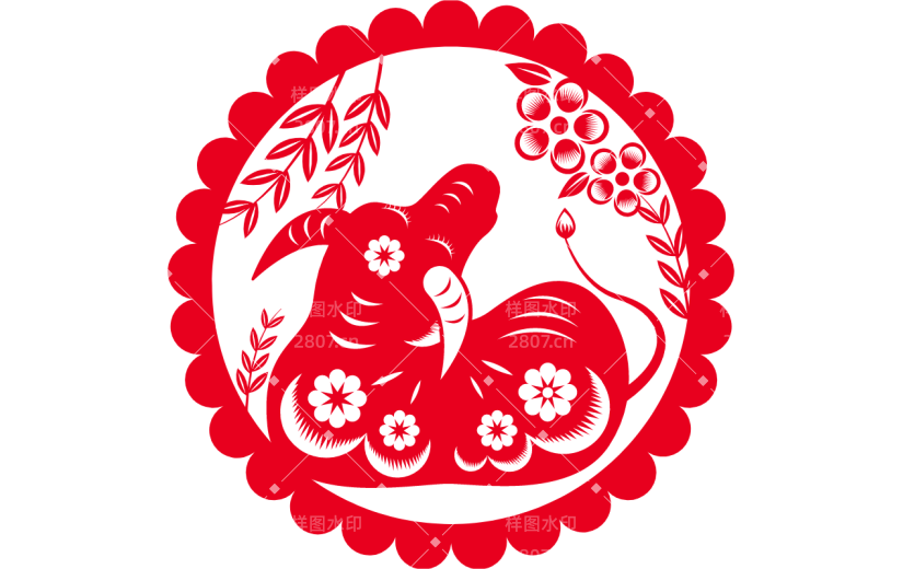 中国风窗花纹样贴纸1