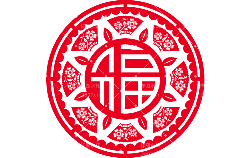 中国风窗花纹样贴纸1