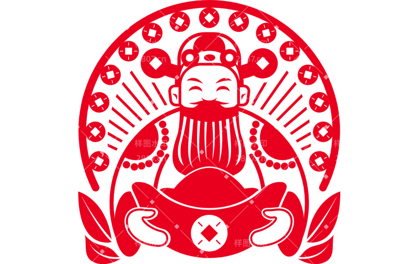 中国风窗花纹样贴纸1