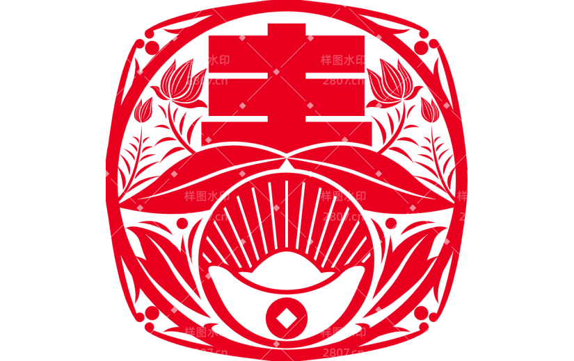 中国风窗花纹样贴纸1