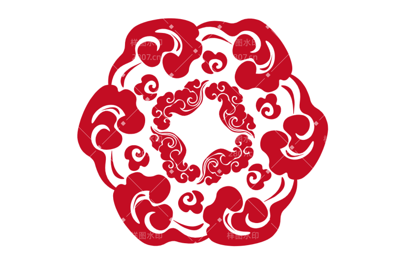 中国风窗花纹样贴纸1