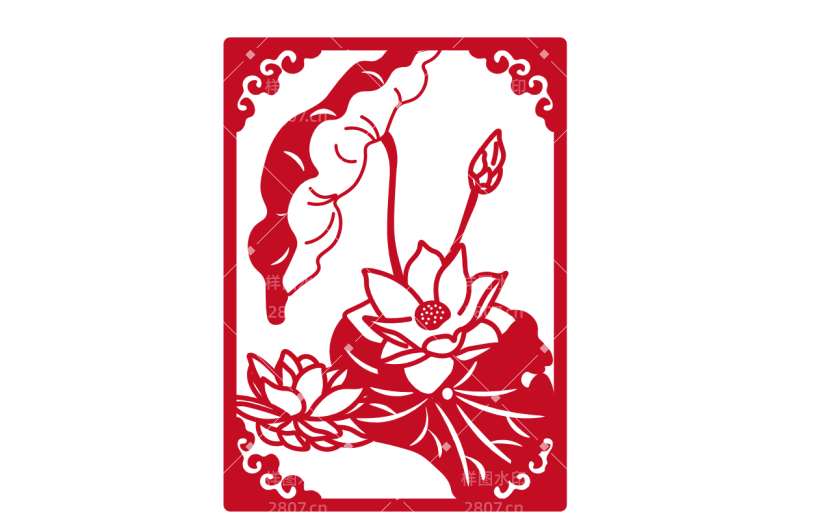 中国风窗花纹样贴纸1