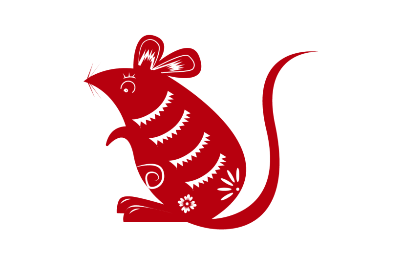 红色老鼠动物svg贴纸