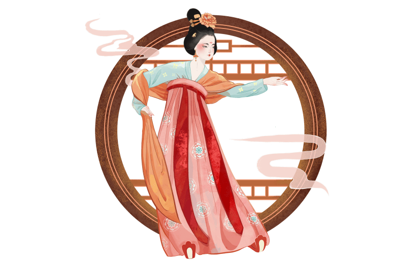 中国风-国潮古风女性人物插画1