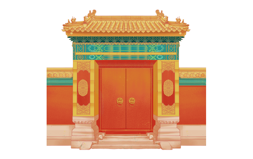 中国风-国潮建筑元素贴纸1