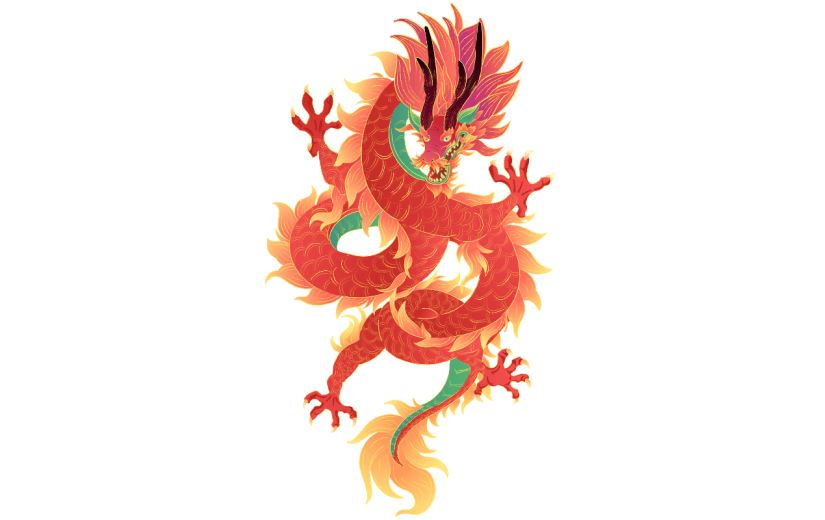 中国风-国潮动物元素贴纸-SVG-龙