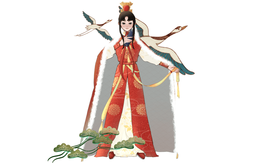 手绘风-中国风人物插画-贾宝玉