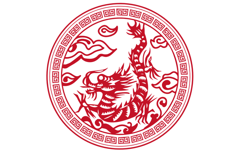 十二生肖剪纸贴纸-SVG-龙