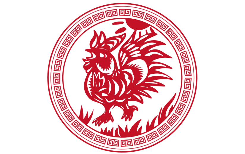 十二生肖剪纸贴纸-SVG-鸡