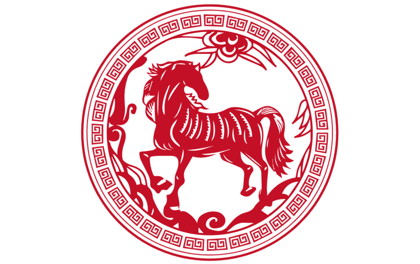 十二生肖剪纸贴纸-SVG-马