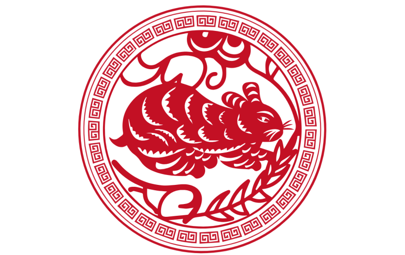 十二生肖剪纸贴纸-SVG-鼠