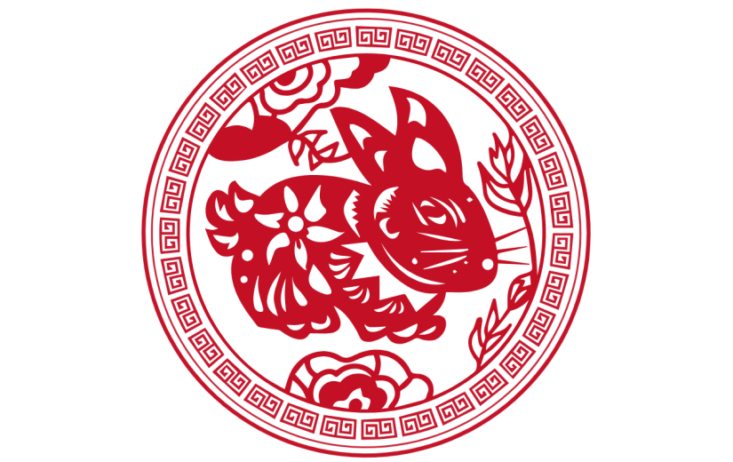 十二生肖剪纸贴纸-SVG-兔