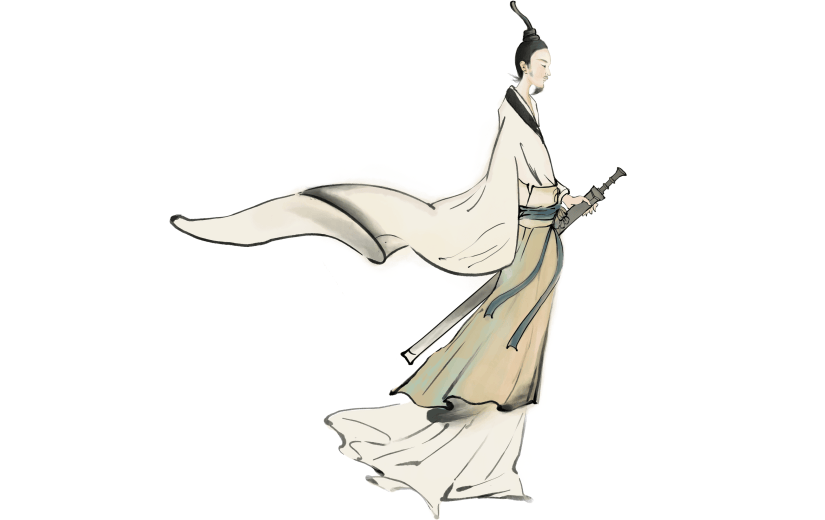 水墨-端午节节日人物插画2