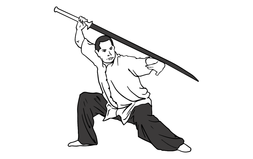 手绘-武术线稿人物贴纸4