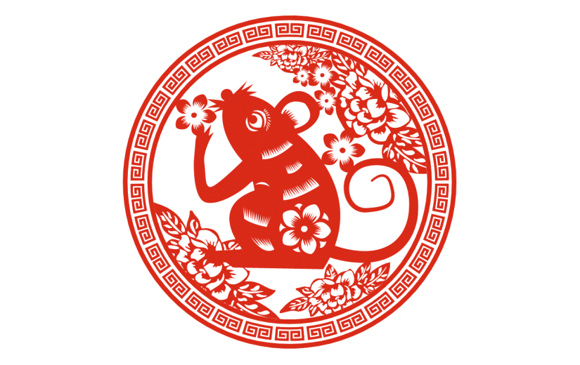 十二生肖剪纸贴纸-SVG-鼠