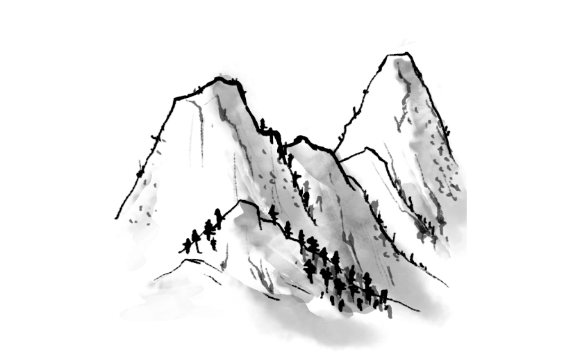 水墨山水自然元素贴纸10