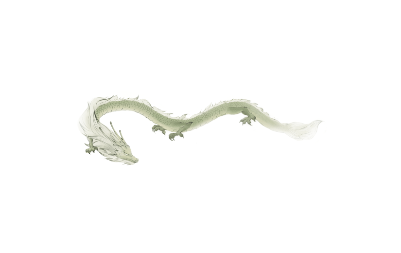 手绘-端午节水墨风插画贴纸-龙