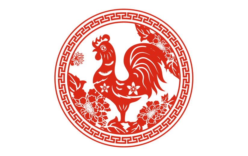 十二生肖剪纸贴纸-SVG-鸡