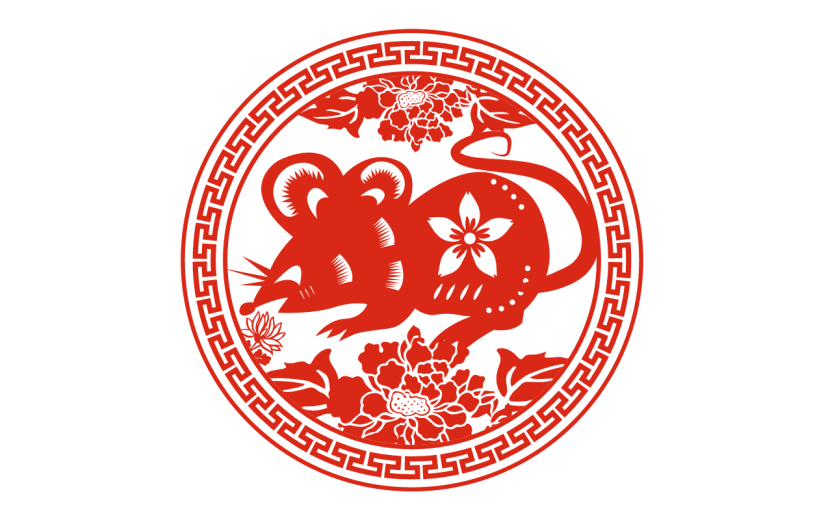 十二生肖剪纸贴纸-SVG-鼠