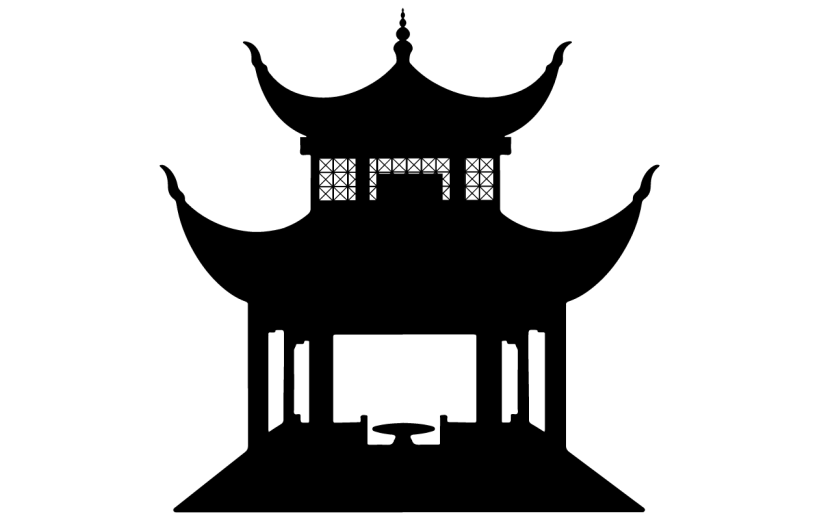 矢量凉亭元素建筑贴纸2