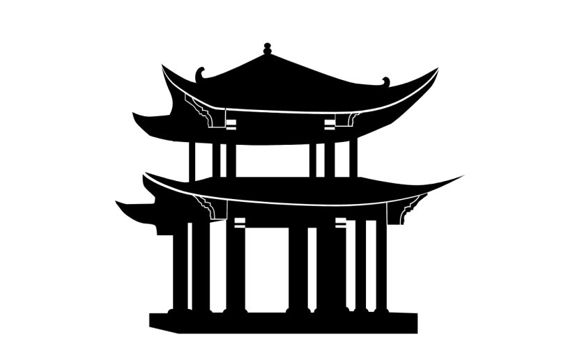 矢量凉亭元素建筑贴纸4