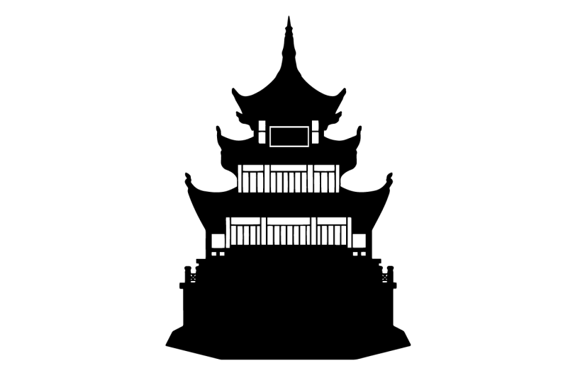 矢量凉亭元素建筑贴纸3